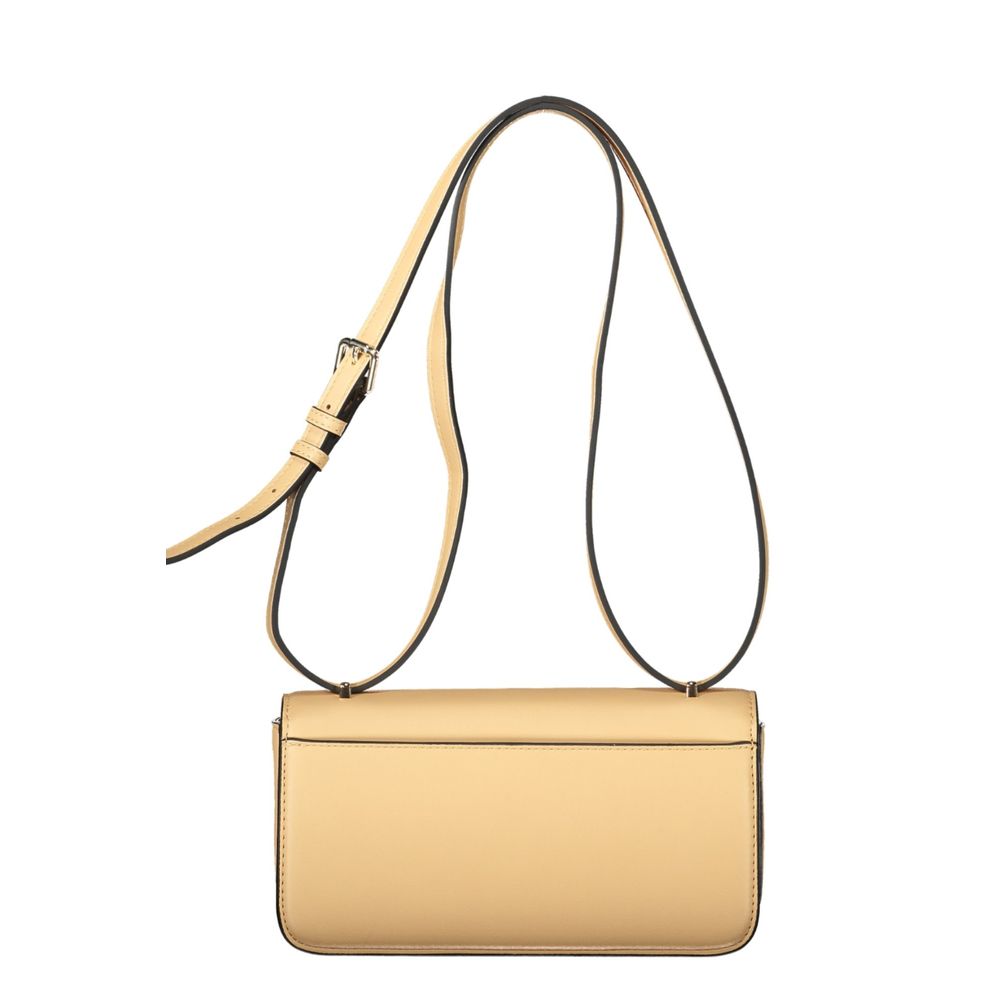 Beige Polyurethane Women Bag
