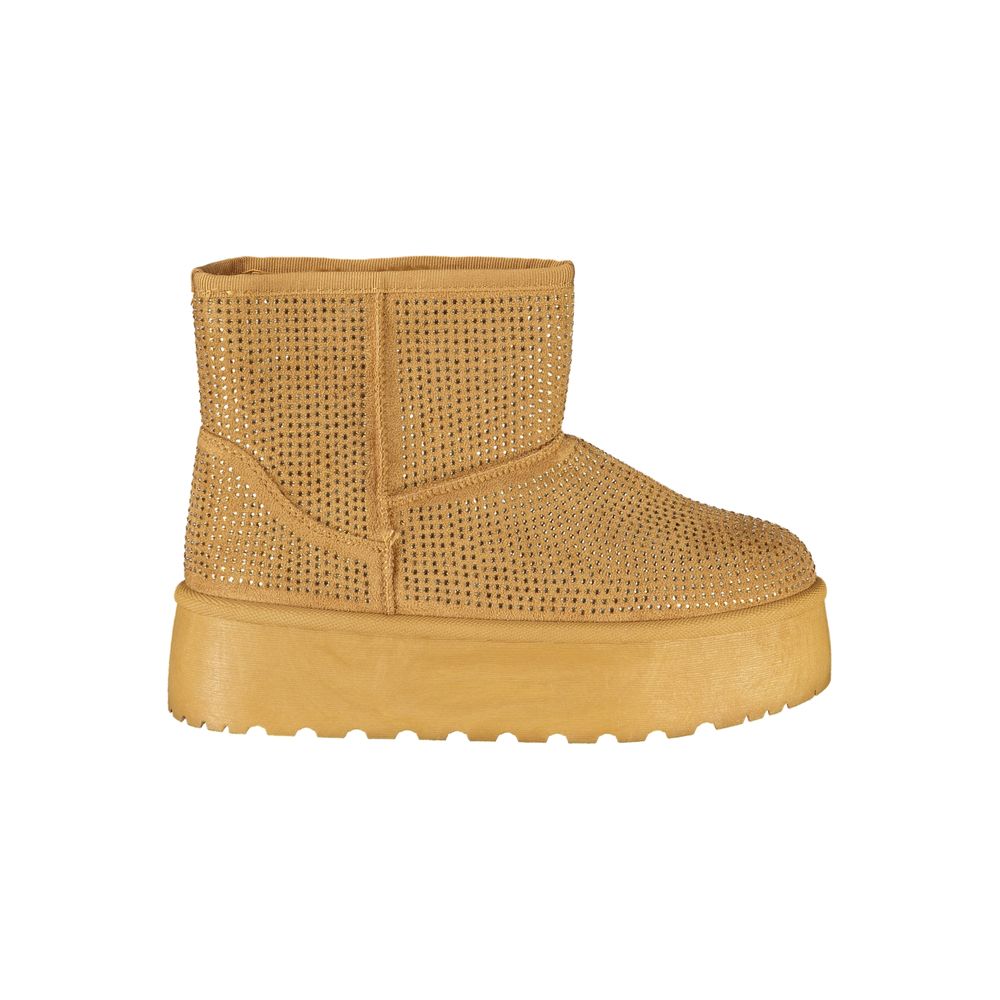 Marrone Polyester Women Boot