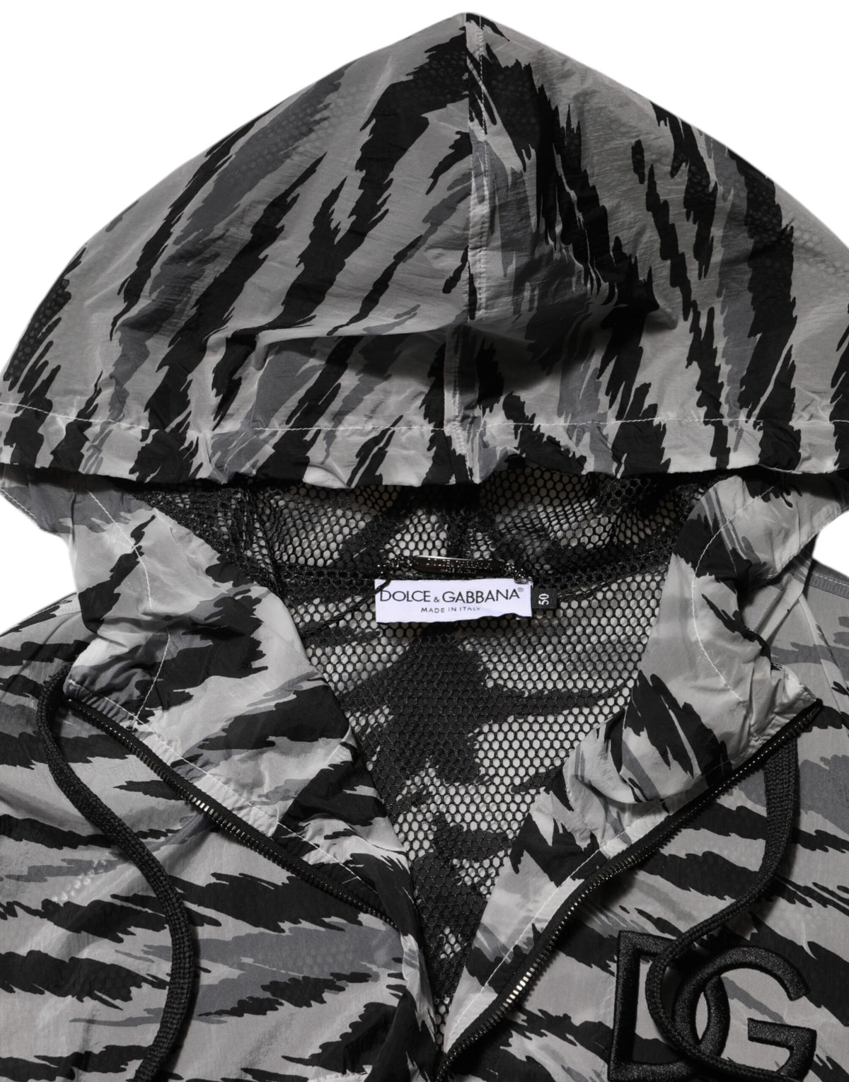 Gray Camouflage Hooded Sweatshirt Jacket