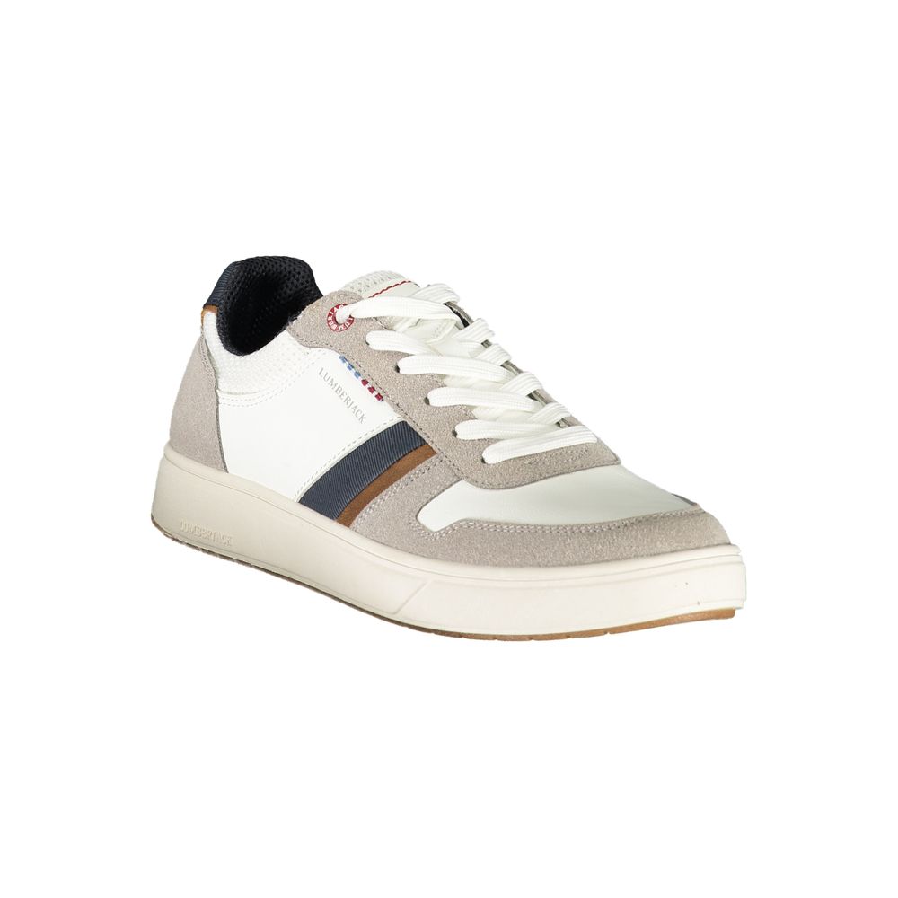 White Polyurethane Men Sneaker