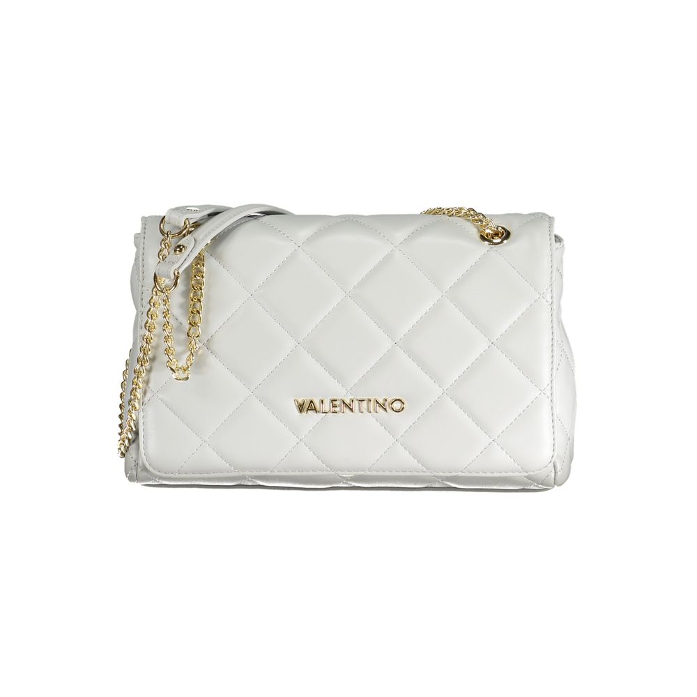 Gray Polyurethane Women's Bag With Chain Shoulder Handle
