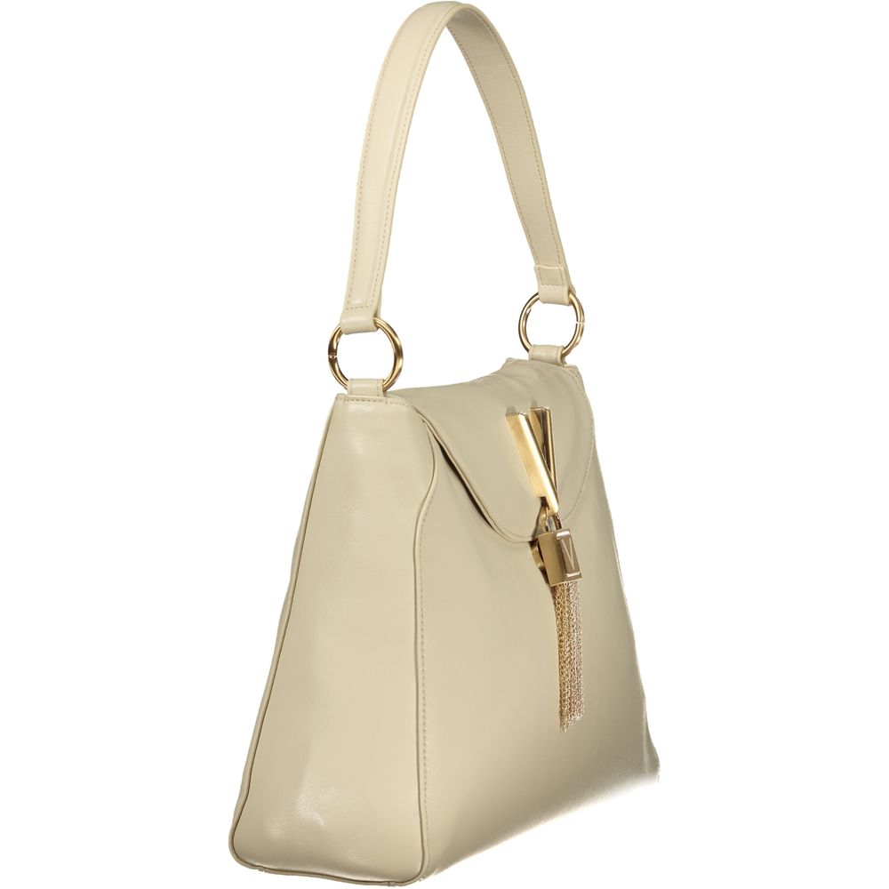 Beige Polyurethane Women's Bag