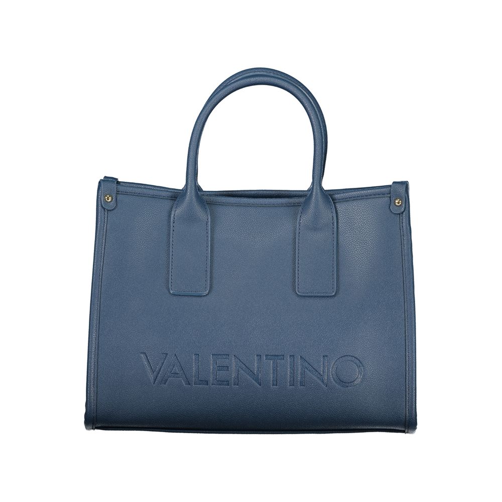Blue Polyurethane Women's Bag