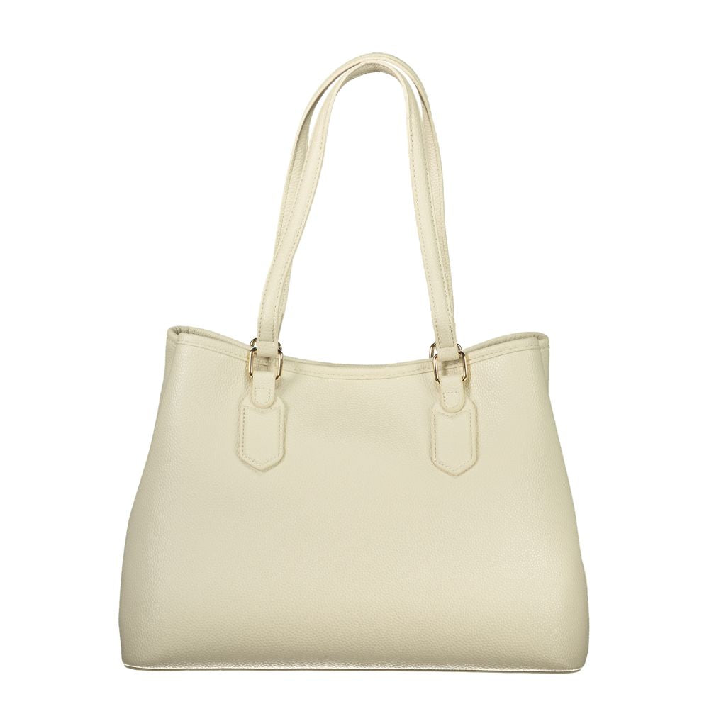 Beige Polyurethane Women's Bag