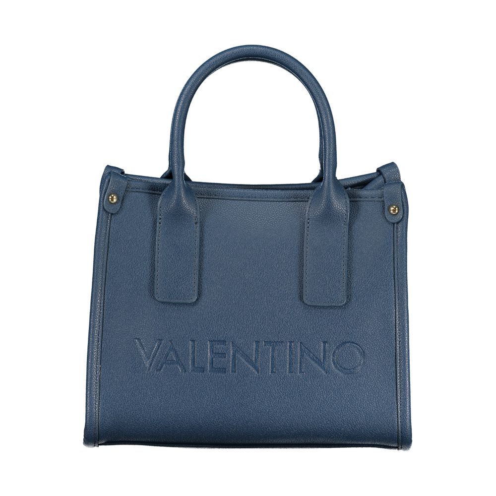 Blue Polyurethane Women's Bag
