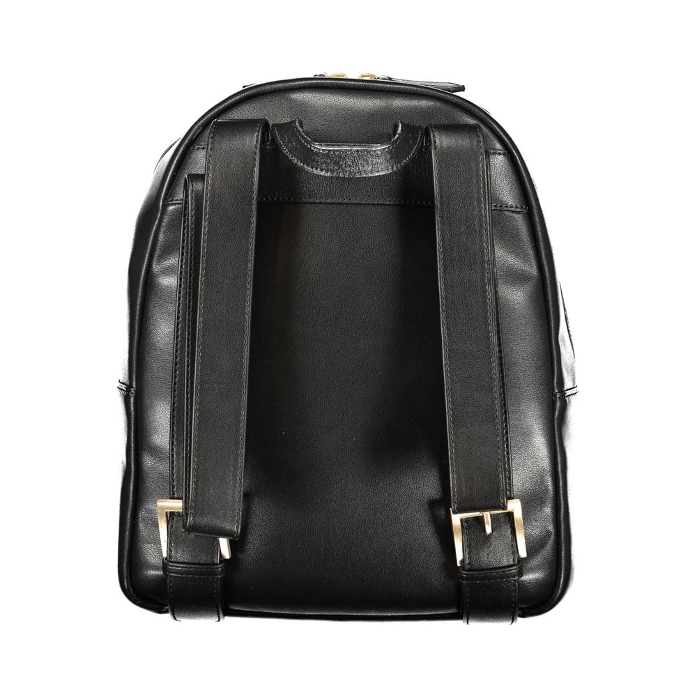 Black Polyurethane Women's Backpack