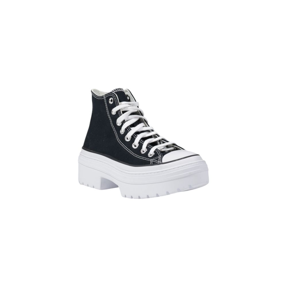 Black Fabric Chunky Sneakers