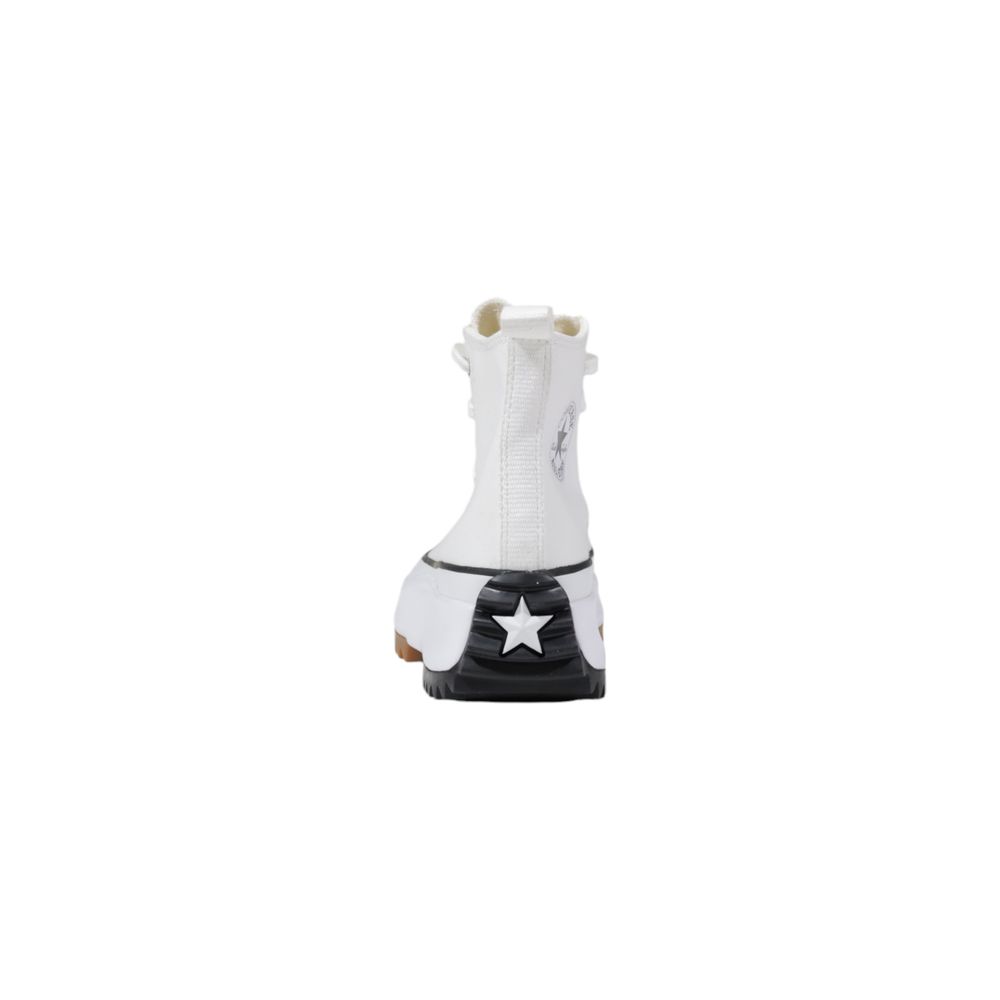 White Fabric High Top Sneakers