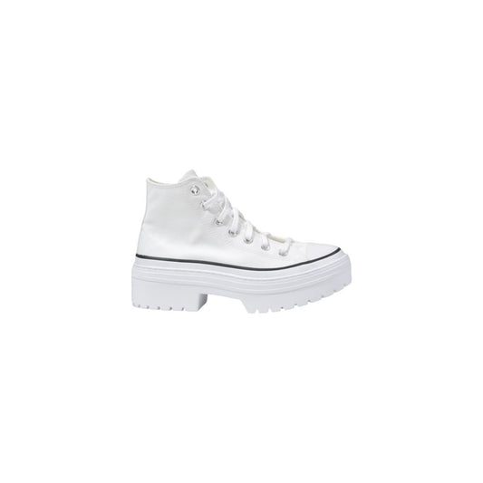White Fabric Chunky Sneakers